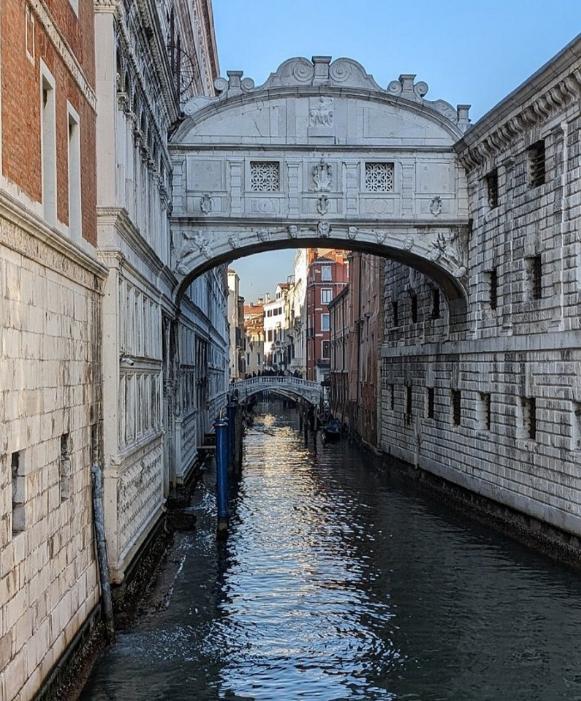 Ponte dei Sospiri aka Bridge of Sighs (historic bridge which connects Doge's Palace with its prisons and was named because of the sighs of prisoners who crossed it to meet their executioner). Venice, Italy’s floating city