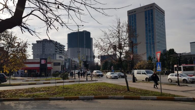 Pristina city centre. Kosovo the youngest country in Europe