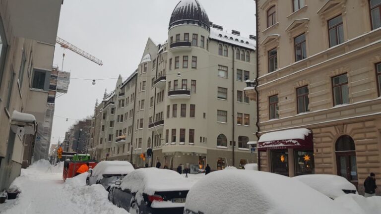 Snow-covered Helsinki. Finland is the happiest country on earth
