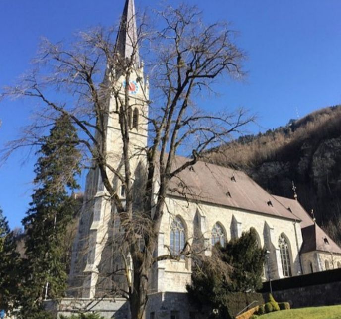St. Florin Church and Cathedral. Liechtenstein the least visited country in Europe