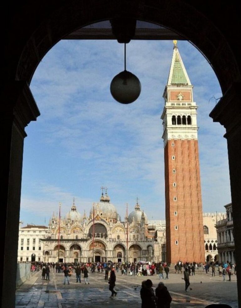 St. Mark's Campanile and bell Tower (the tallest structure in Venice) at St. Mark's Square. Venice, Italy’s floating city