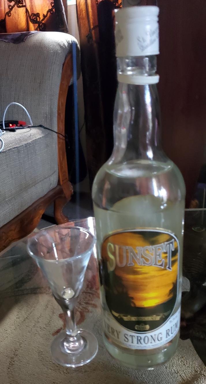 Sunset Rum (strongest drinkable rum worldwide). St. Vincent and the Grenadines the Gem of the Antilles