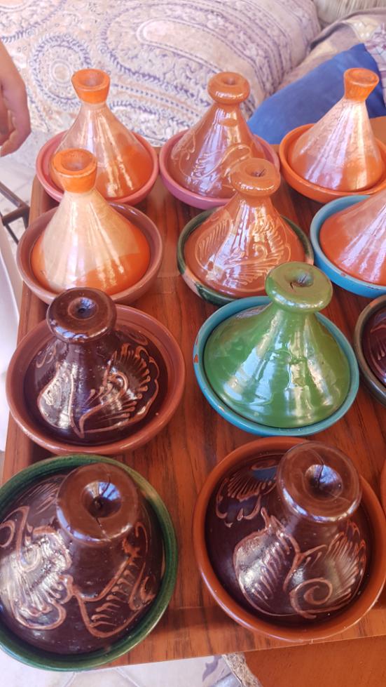 Tagine with meals ready to be served. Morocco, the Western Kingdom of Africa