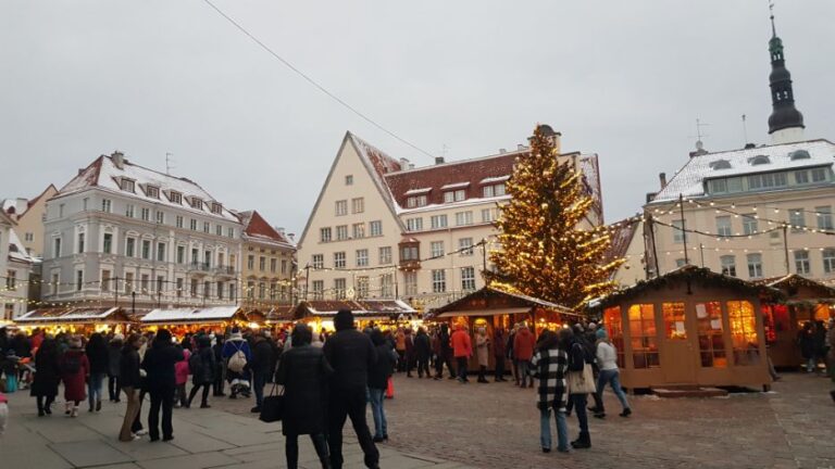 Tallinna Raekoja Plats (Old Town Square) Christmas Market. Estonia is the world leader in e-services