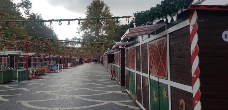 The Christmas Market booths in Baku. Azerbaijan the land of fire