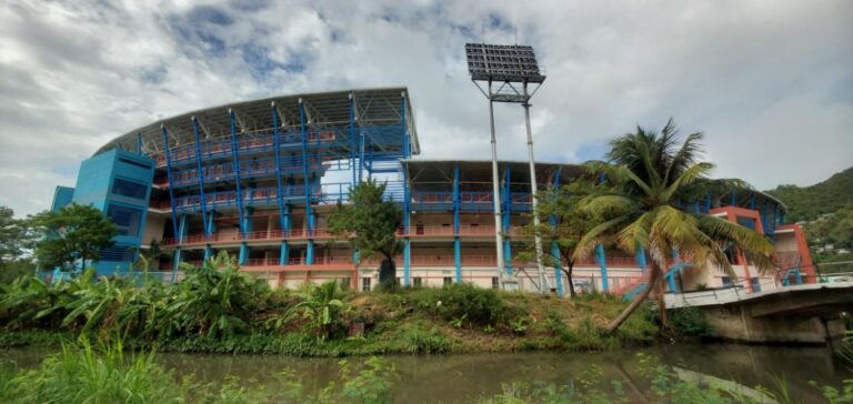 The National Cricket Stadium of Grenada. Grenada, the Spice Isle of the Caribbean