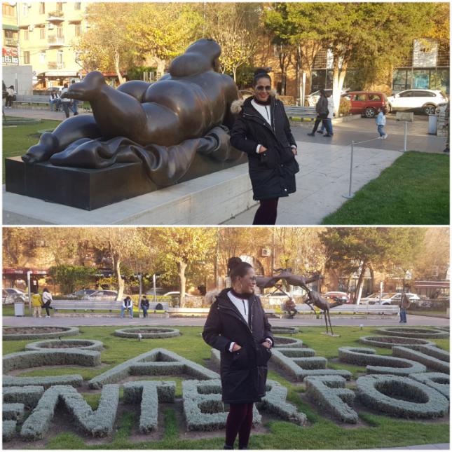 The Smoking Woman at the Cascade Garden. Armenia, the first country to accept Christianity