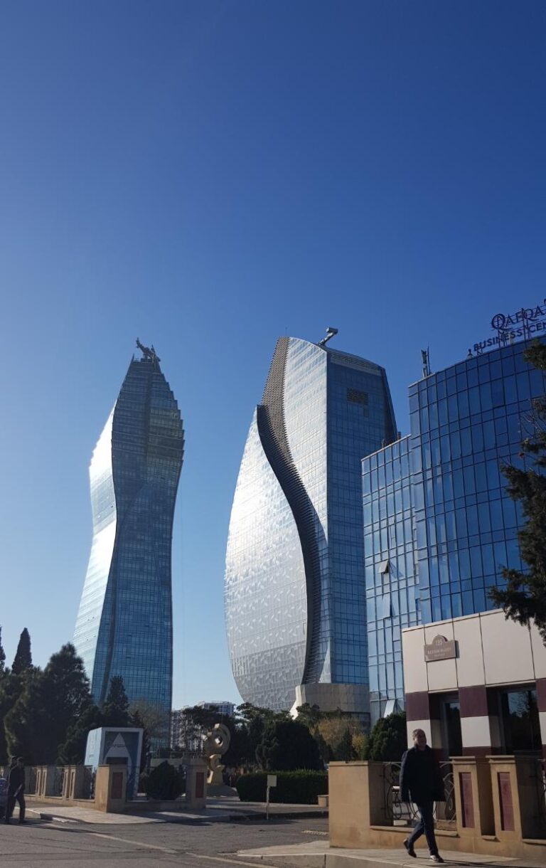 The Socar Tower & The Azersu Tower. Azerbaijan the land of fire