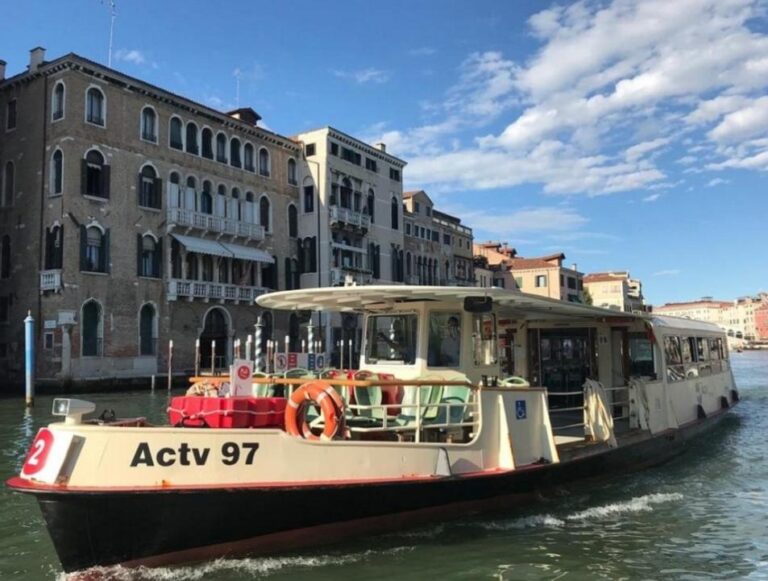 The Vaporetto (Public transportation). Venice, Italy’s floating city