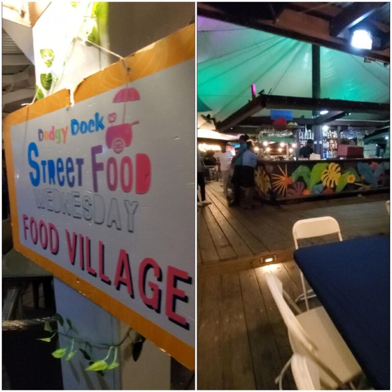 The Wednesday Dodgy Dock Street Food Village (at True Blue Bay Resort). Grenada, the Spice Isle of the Caribbean