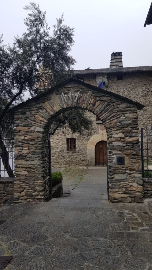 The gateway to Consell General de las Valls and Casa de la Vall in Barri Antic (Old Town). Andorra, the country of the Pyrenees