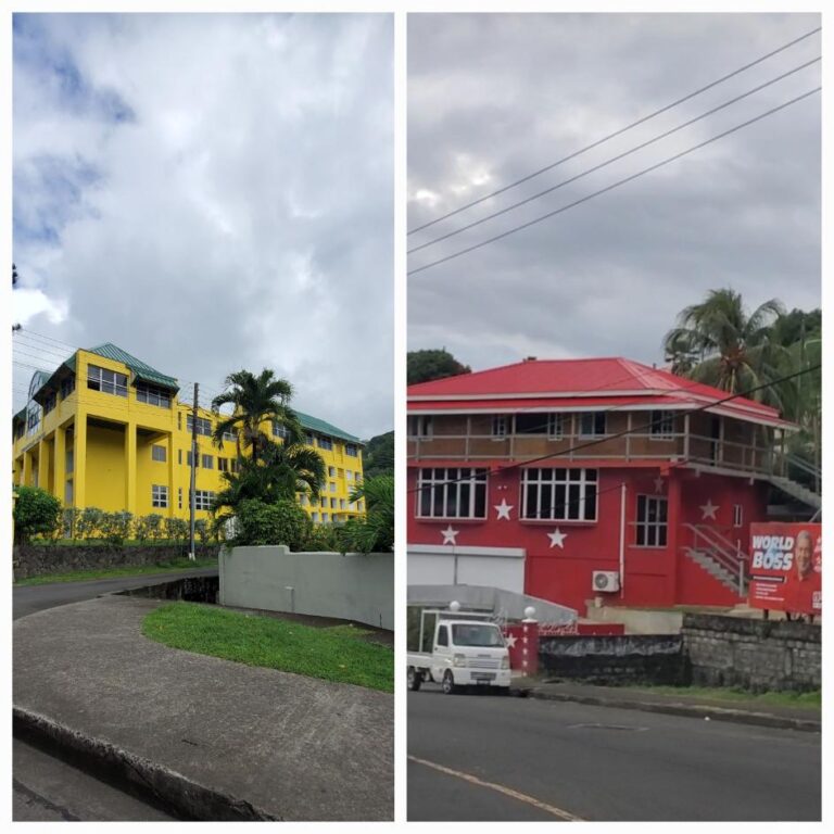 The headquarters of the 2 political parties in St. Vincent (ULP Labour and NDP). St. Vincent and the Grenadines the Gem of the Antilles