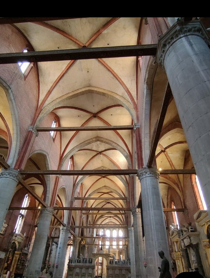The interior of the Basilica di Santa Maria Gloriasa dei Frari . Venice, Italy’s floating city