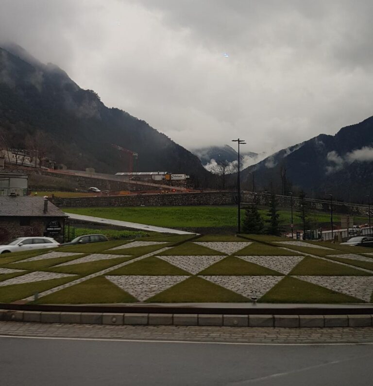 The scenery on entering Andorra La Vella. Andorra, the country of the Pyrenees