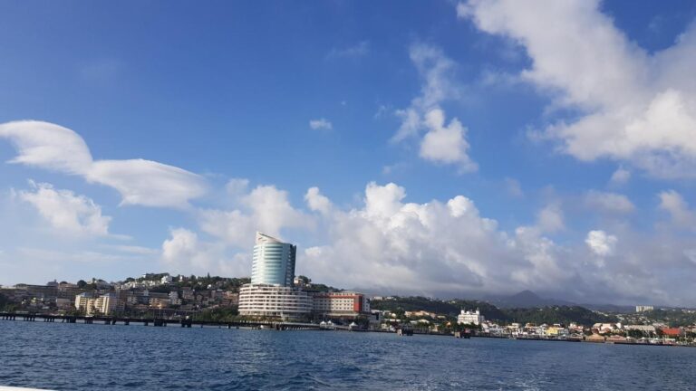 The view of Fort-de-France from the ferry to Anse Mitan. Martinique, the Caribbean Island of Flowers