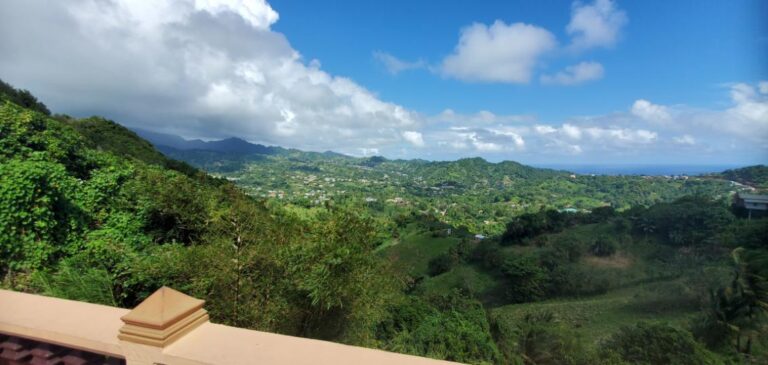 A view of the Mesopotamia Valley from Belmont Lookout. St. Vincent and the Grenadines the Gem of the Antilles