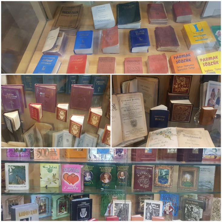 Tiny published books in the Tiny Book Museum. Azerbaijan the land of fire