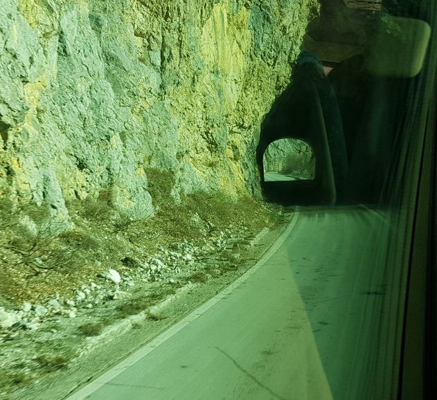 Tunnels cut through mountains. Montenegro. Montenegro the land of the black mountains