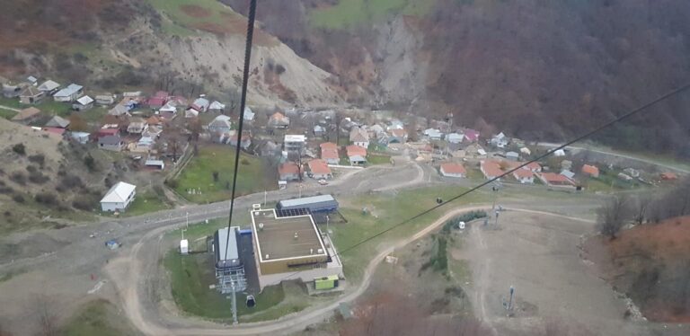 View from the cable car at Yamish Gozal Mountain. Azerbaijan the land of fire