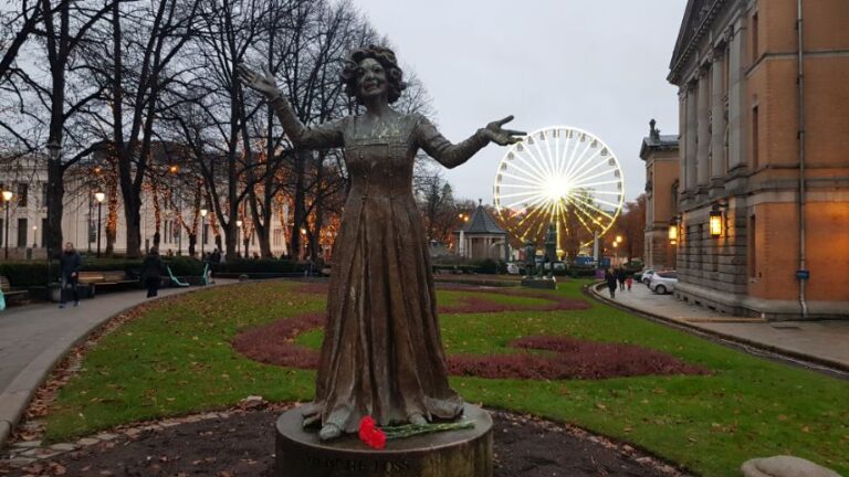 Wenche Foss Statue - Oslo @ Karl Johans Gate. Norway is home to the Midnight Sun and Polar Nights