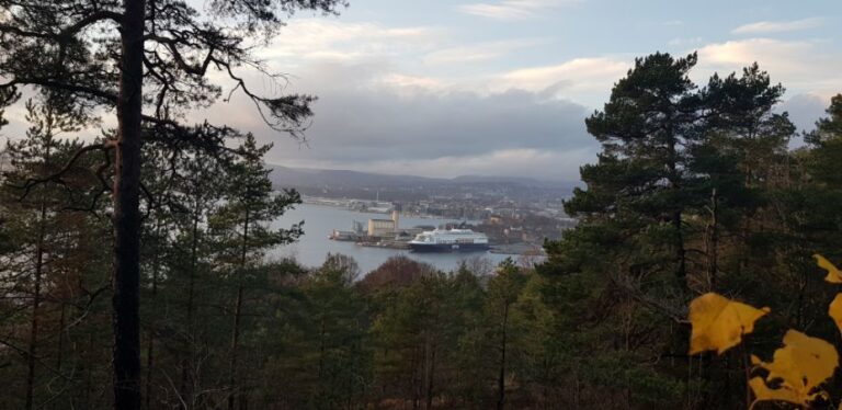 view of the Oslo Fjords from Ekerbergparken (Ekerberg Park). Norway is home to the Midnight Sun and Polar Nights