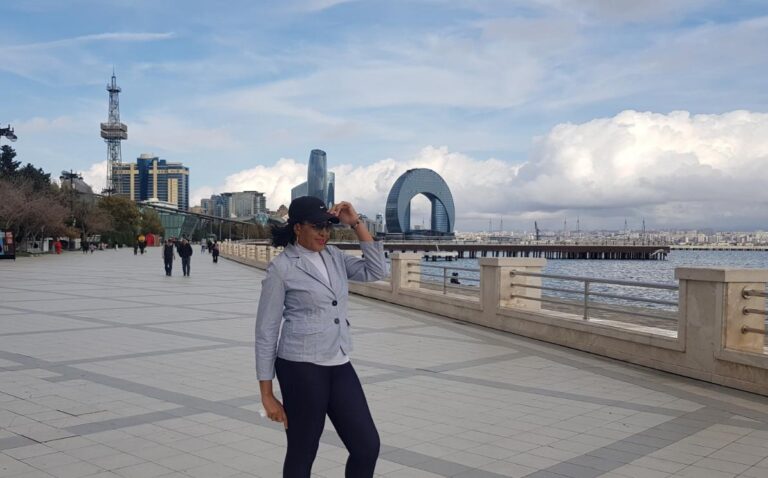 at the Caspian Waterfront. Azerbaijan the land of fire
