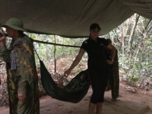 At Cu Chi tunnels at the war remnants site - Ho Chi Minh Vietnam