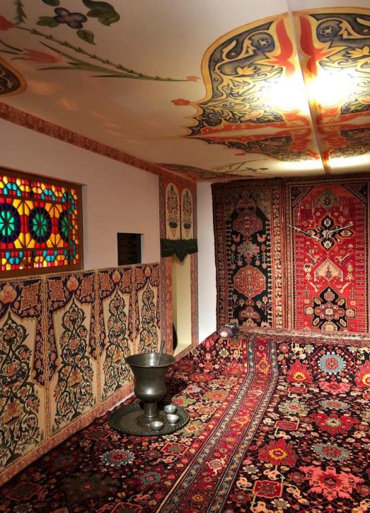 Carpets inside the Azerbaijan Carpet Museum. Azerbaijan the land of fire
