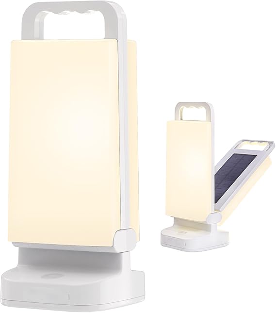 Solar Camping Lantern, Rechargeable Battery Powered Camping Light 6000mAh Up to 80HRS Lasting, Dimmable Night Lamp, Survival gear for Emergency, Power Outages, Outdoor, Indoor