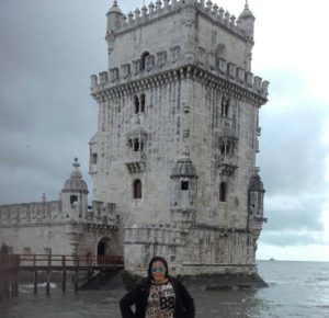 Black female caribbean traveller in Eroupe in Lisbon- Portugal (feat. Torre de Belem)